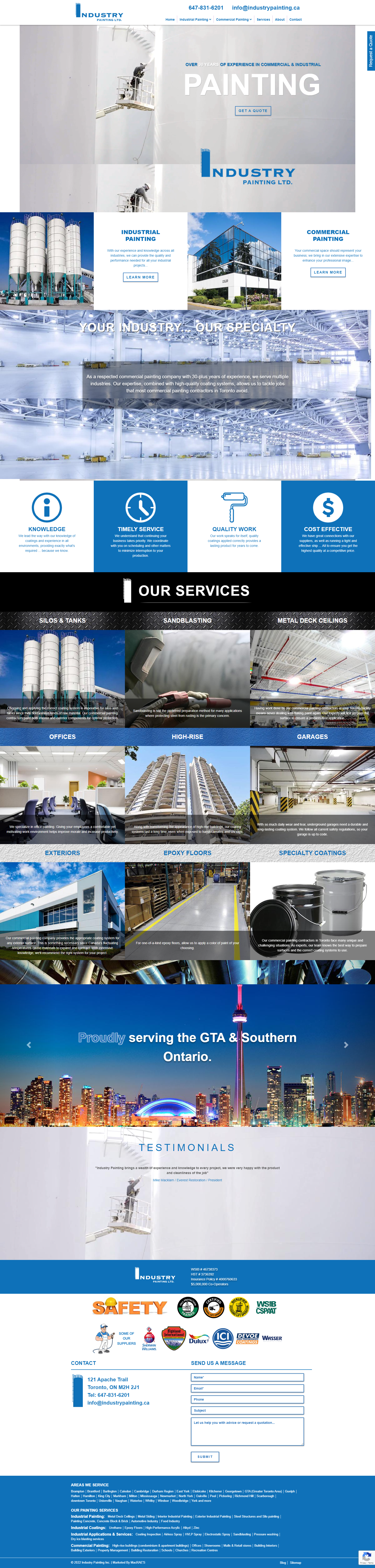 Industrial and Commercial painting contractors Toronto, Office painting _ Industry Painting Ltd.