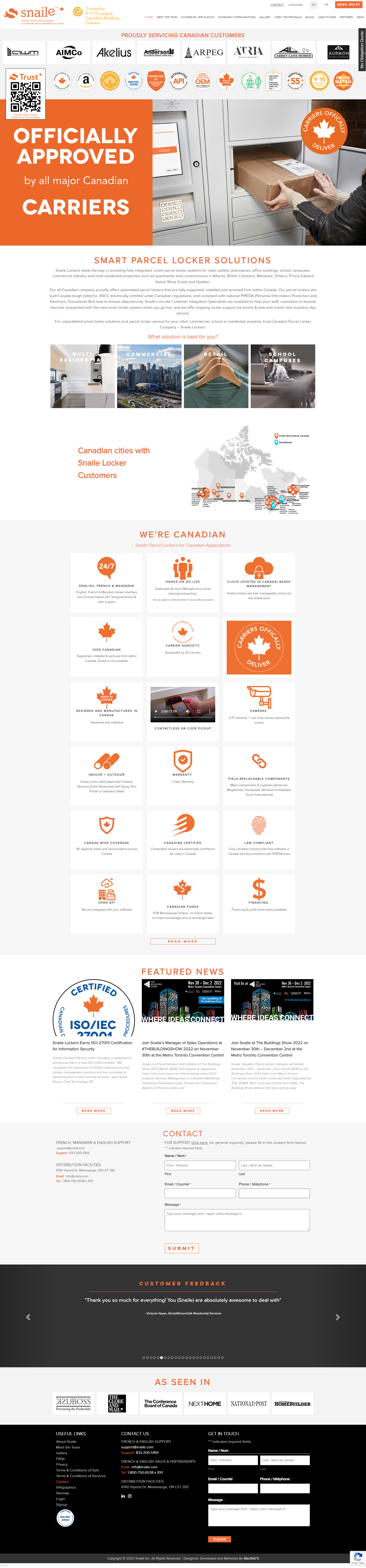 Snaile Lockers - Canada's Smart Parcel Locker Company